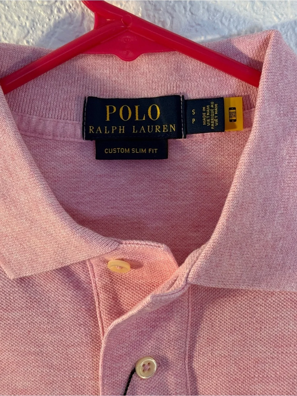 Ralph Lauren Pink Custom Slim Fit Polo Shirt